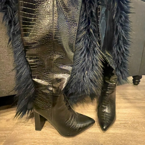 Nordstrom Knee high alligator print heels - Picture 4 of 6